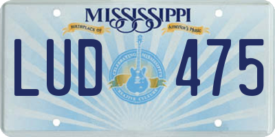 MS license plate LUD475