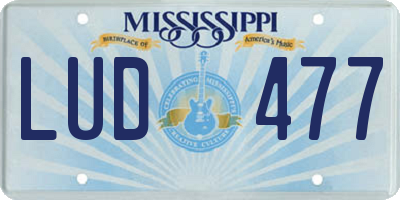 MS license plate LUD477