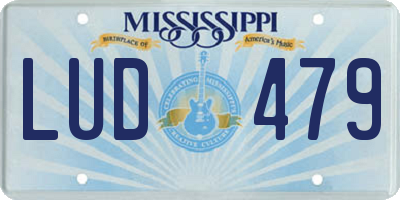 MS license plate LUD479
