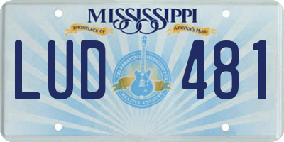 MS license plate LUD481