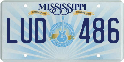 MS license plate LUD486