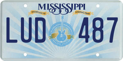 MS license plate LUD487