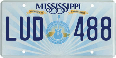 MS license plate LUD488