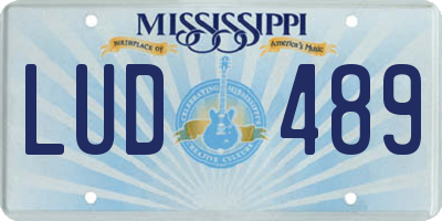 MS license plate LUD489