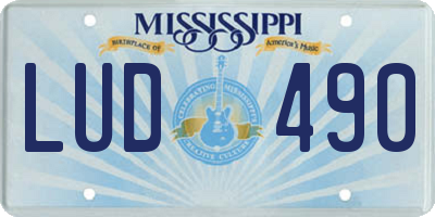 MS license plate LUD490