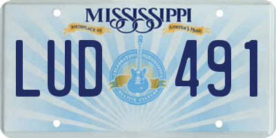 MS license plate LUD491