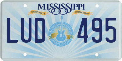 MS license plate LUD495