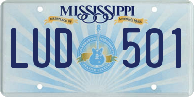 MS license plate LUD501