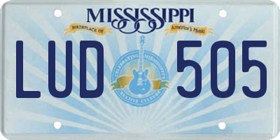MS license plate LUD505