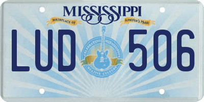 MS license plate LUD506