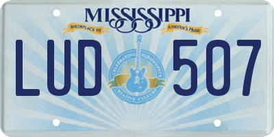 MS license plate LUD507