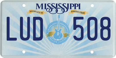 MS license plate LUD508