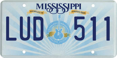 MS license plate LUD511