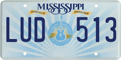 MS license plate LUD513