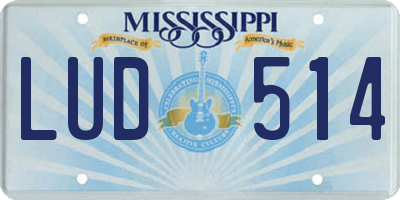 MS license plate LUD514