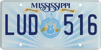 MS license plate LUD516