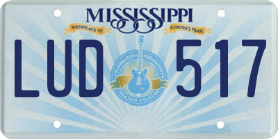 MS license plate LUD517