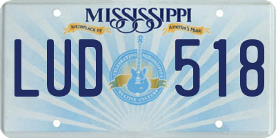 MS license plate LUD518