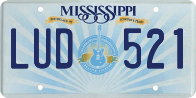MS license plate LUD521