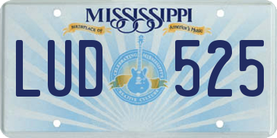 MS license plate LUD525