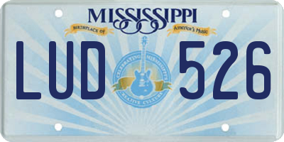 MS license plate LUD526
