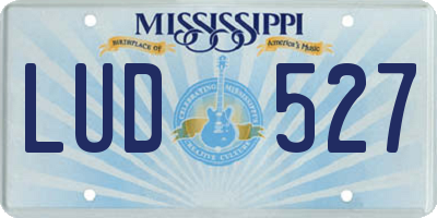 MS license plate LUD527