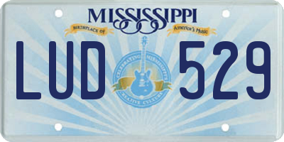 MS license plate LUD529