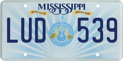 MS license plate LUD539