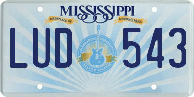 MS license plate LUD543