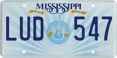 MS license plate LUD547