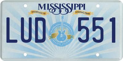 MS license plate LUD551