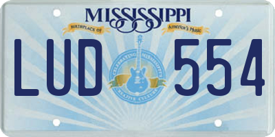 MS license plate LUD554