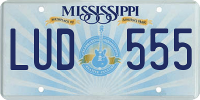 MS license plate LUD555