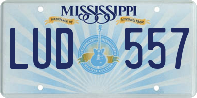 MS license plate LUD557