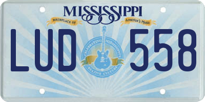 MS license plate LUD558