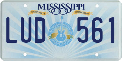 MS license plate LUD561