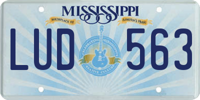 MS license plate LUD563