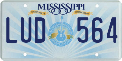 MS license plate LUD564