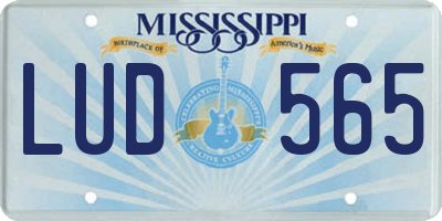 MS license plate LUD565