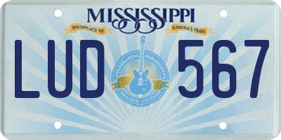 MS license plate LUD567