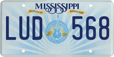 MS license plate LUD568