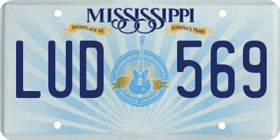 MS license plate LUD569