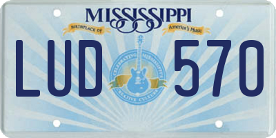 MS license plate LUD570