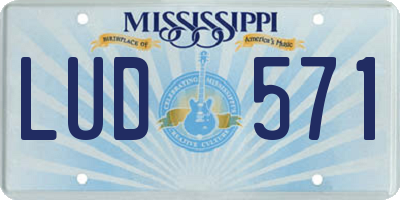 MS license plate LUD571