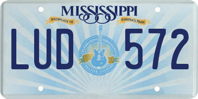 MS license plate LUD572