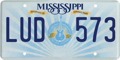 MS license plate LUD573