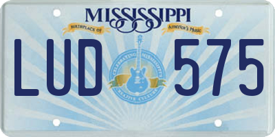 MS license plate LUD575