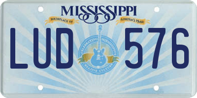 MS license plate LUD576