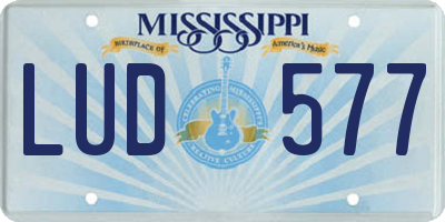 MS license plate LUD577