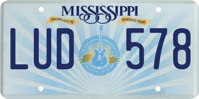 MS license plate LUD578
